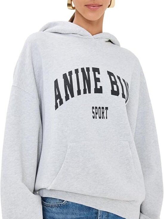 Anine Bing Tops - Anine Bing Harvey Hoodie Heather Grey Sport Pullover XS